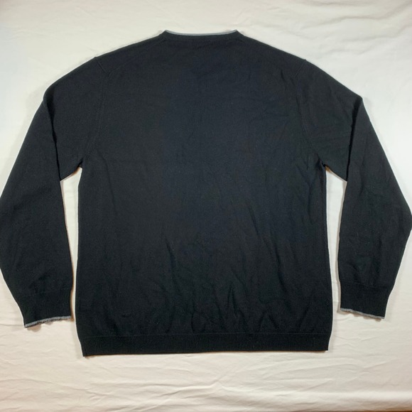 Banana Republic Sweater Mens Large Silk Cashmere Blend Black V-Neck Pullover - Picture 5 of 7